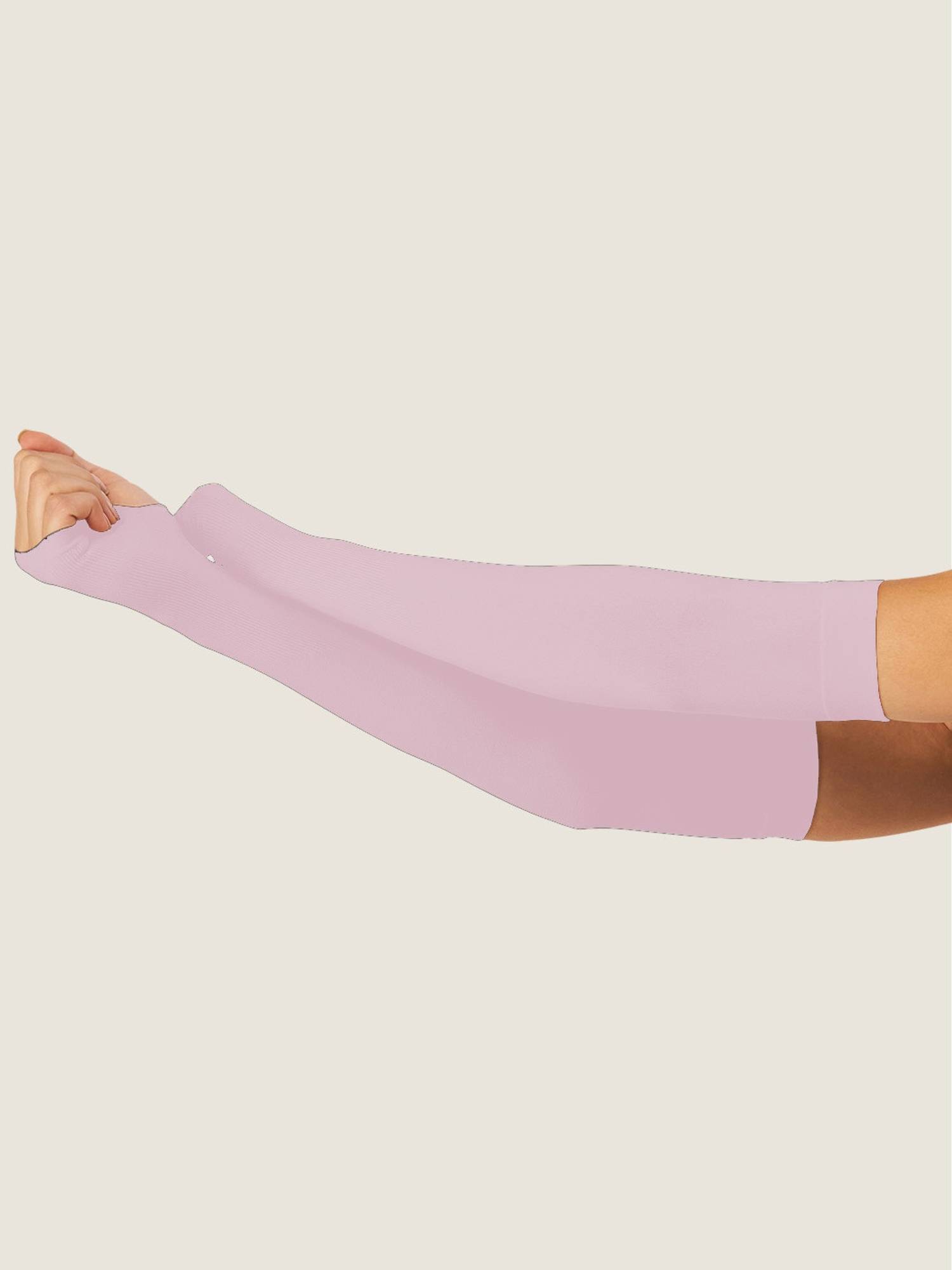Secrets By ZeroKaata Unisex Solid Uv Protection Arm Sleeves Gloves Pink