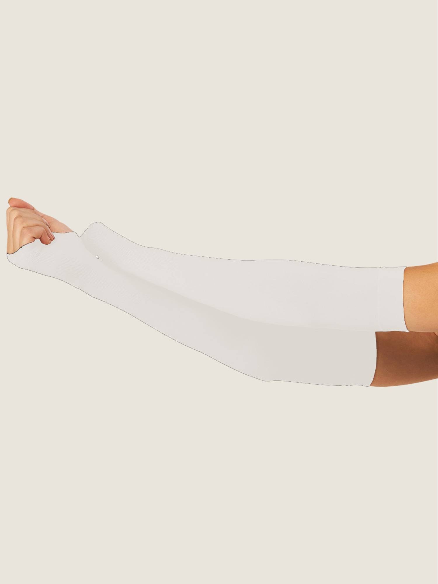 Secrets By ZeroKaata Unisex Solid Uv Protection Arm Sleeves Gloves White