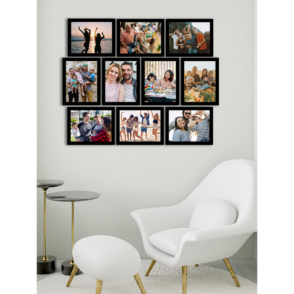 eCraftIndia Memory Wall Collage Photo Frame Set of 10 Photo Frames