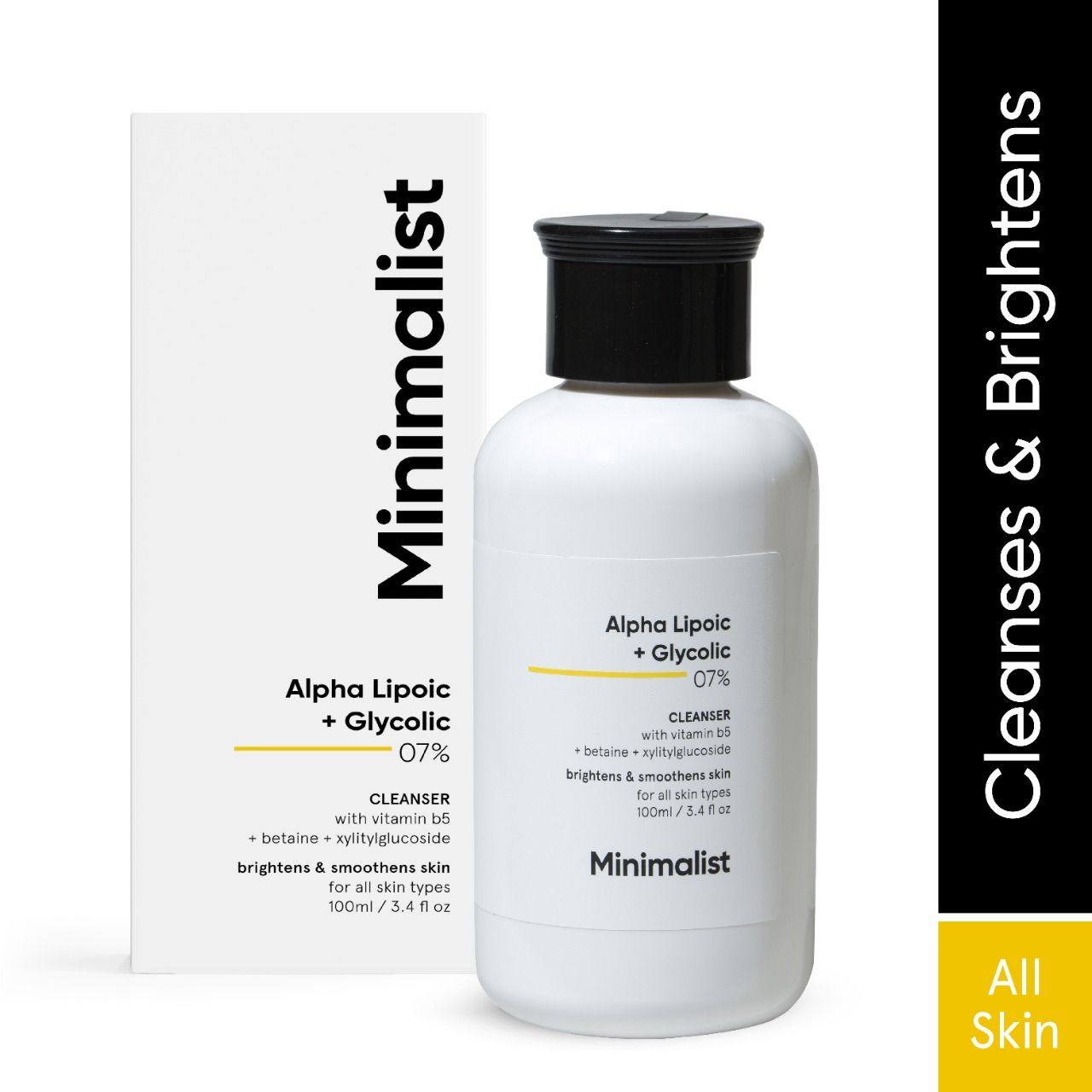 Minimalist 7% ALA & AHA Brightening Face Wash With Vit B5 & Glycolic Acid For Glowing Skin
