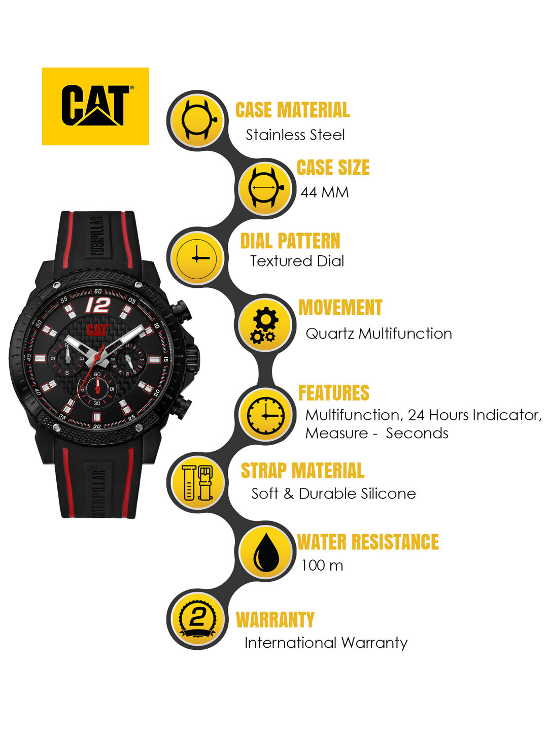 CAT Carbon Blade Analogue Black Round Dial Men's Watch (CB.169.21.138