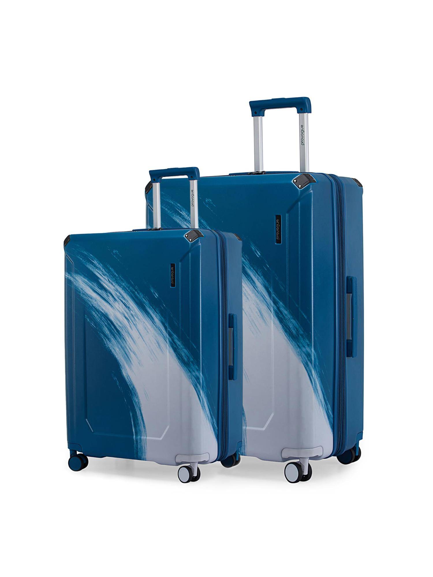 PROVOGUE Wave Solid Navy Blue Trolley Bags (Pack of 2) S/M