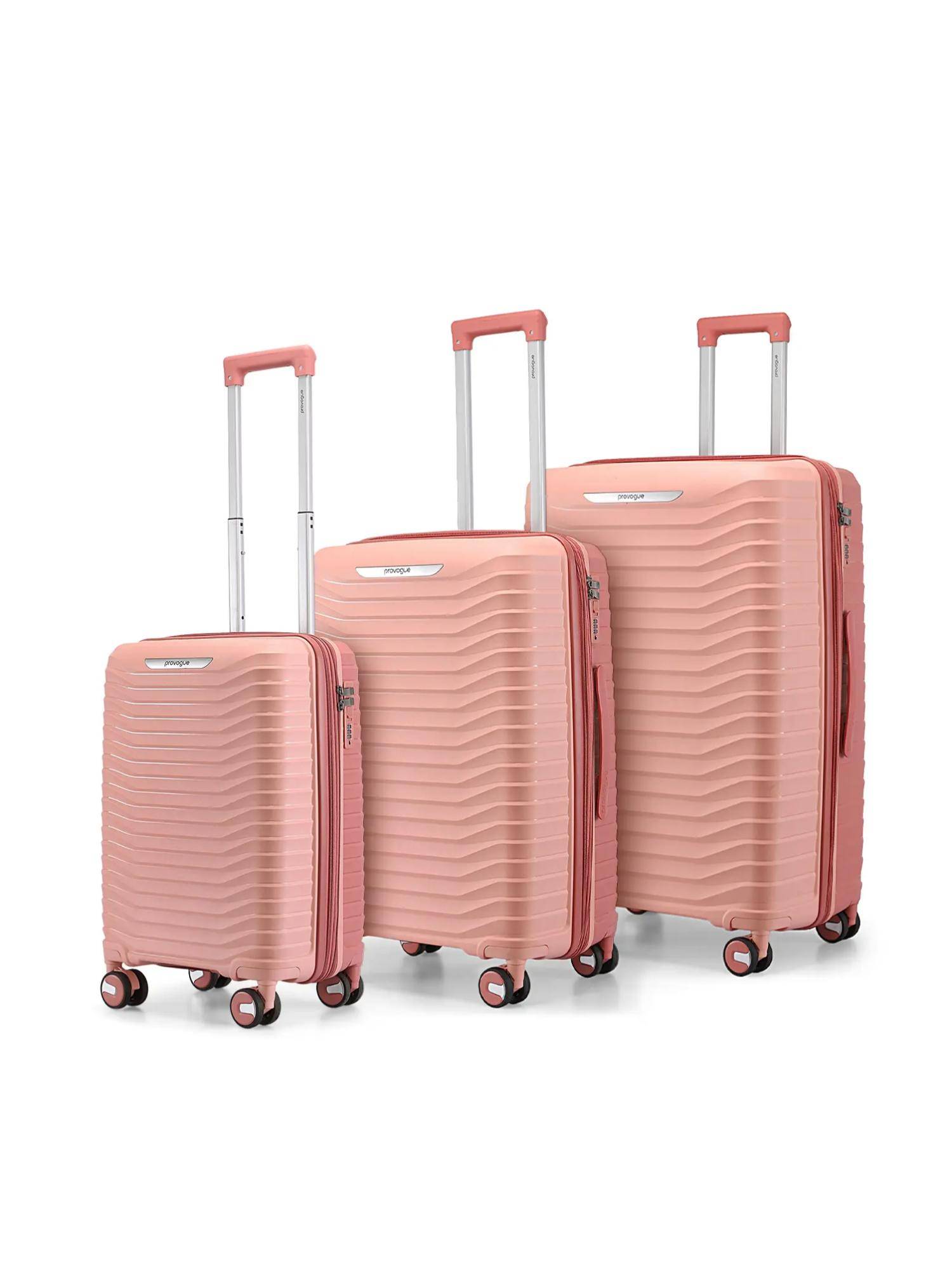 PROVOGUE Coral Solid Rose Gold Trolley Bags (Pack of 3) S/M/L