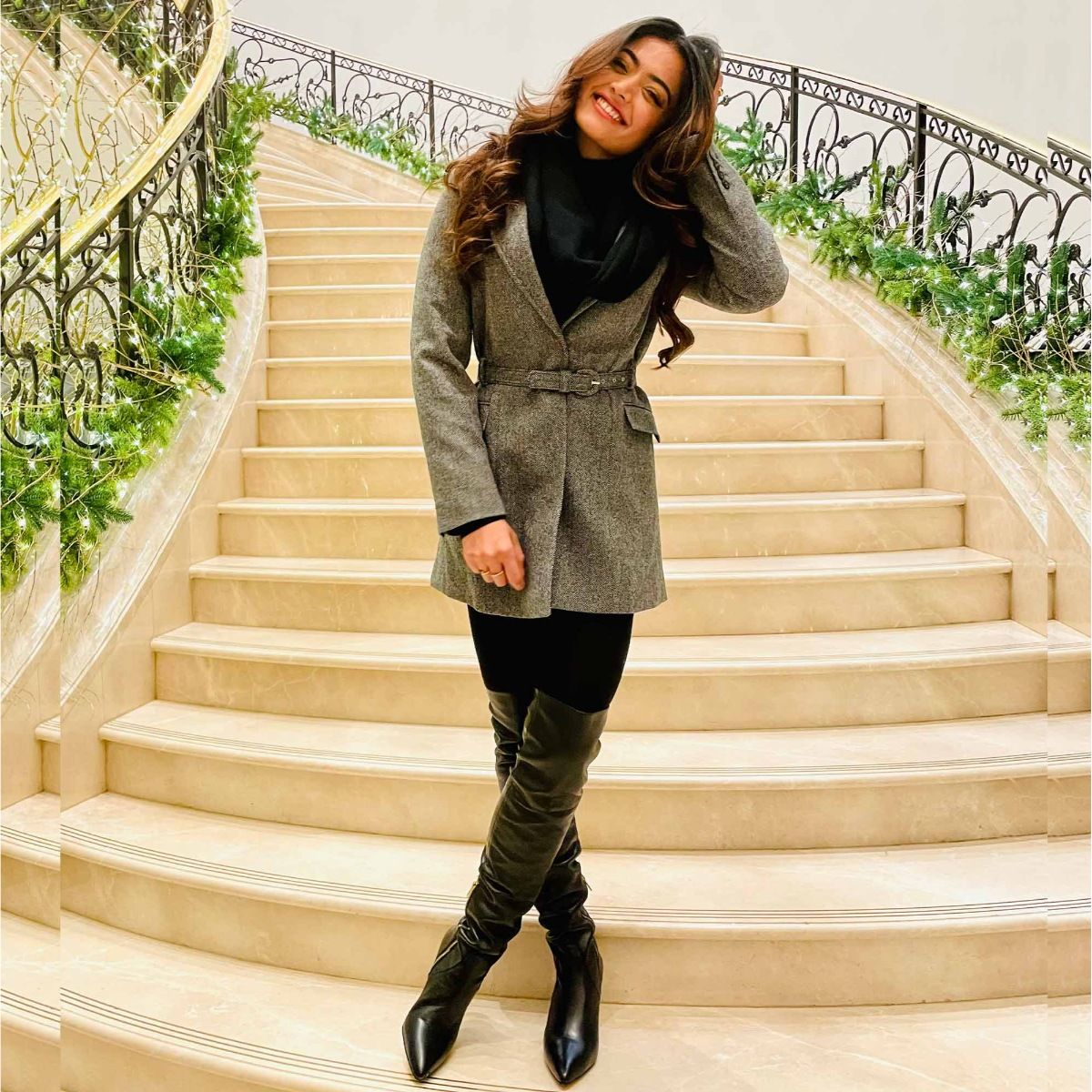 Buy Saint G Brigitte Black Stretch Napa Thigh High Boots Online