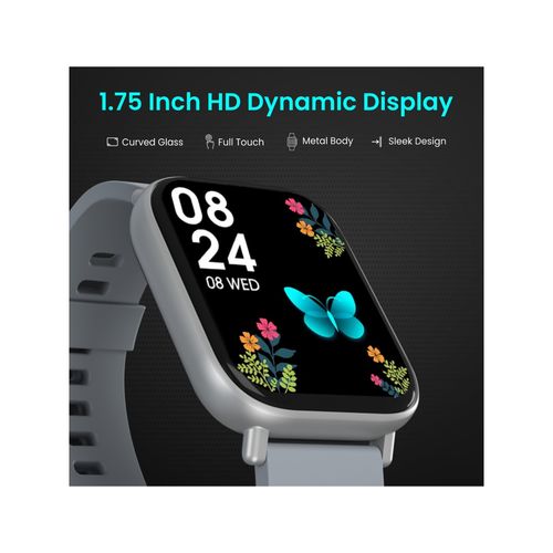 Portronics Kronos Y1 Smartwatch with Full Touch  Tracking,Heart Rate Monitor-Grey