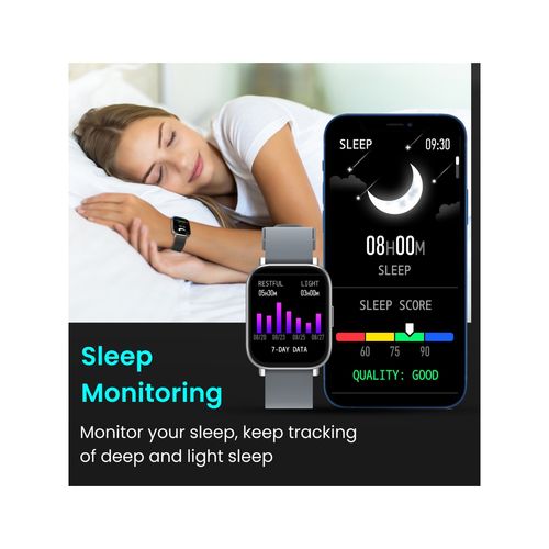 Portronics Kronos Y1 Smartwatch with Full Touch  Tracking,Heart Rate Monitor-Grey - Main Image