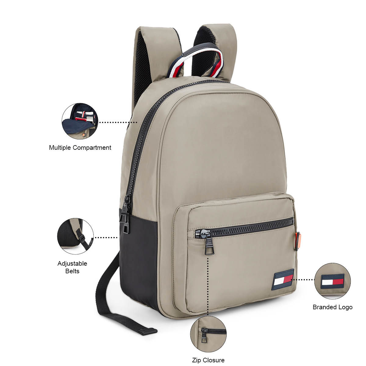 Buy Tommy Hilfiger European Line Backpack Beige 8907994962517 Online
