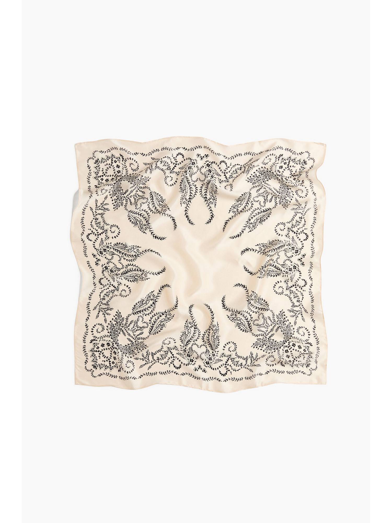H&M Women Off White Printed Silk Scarf