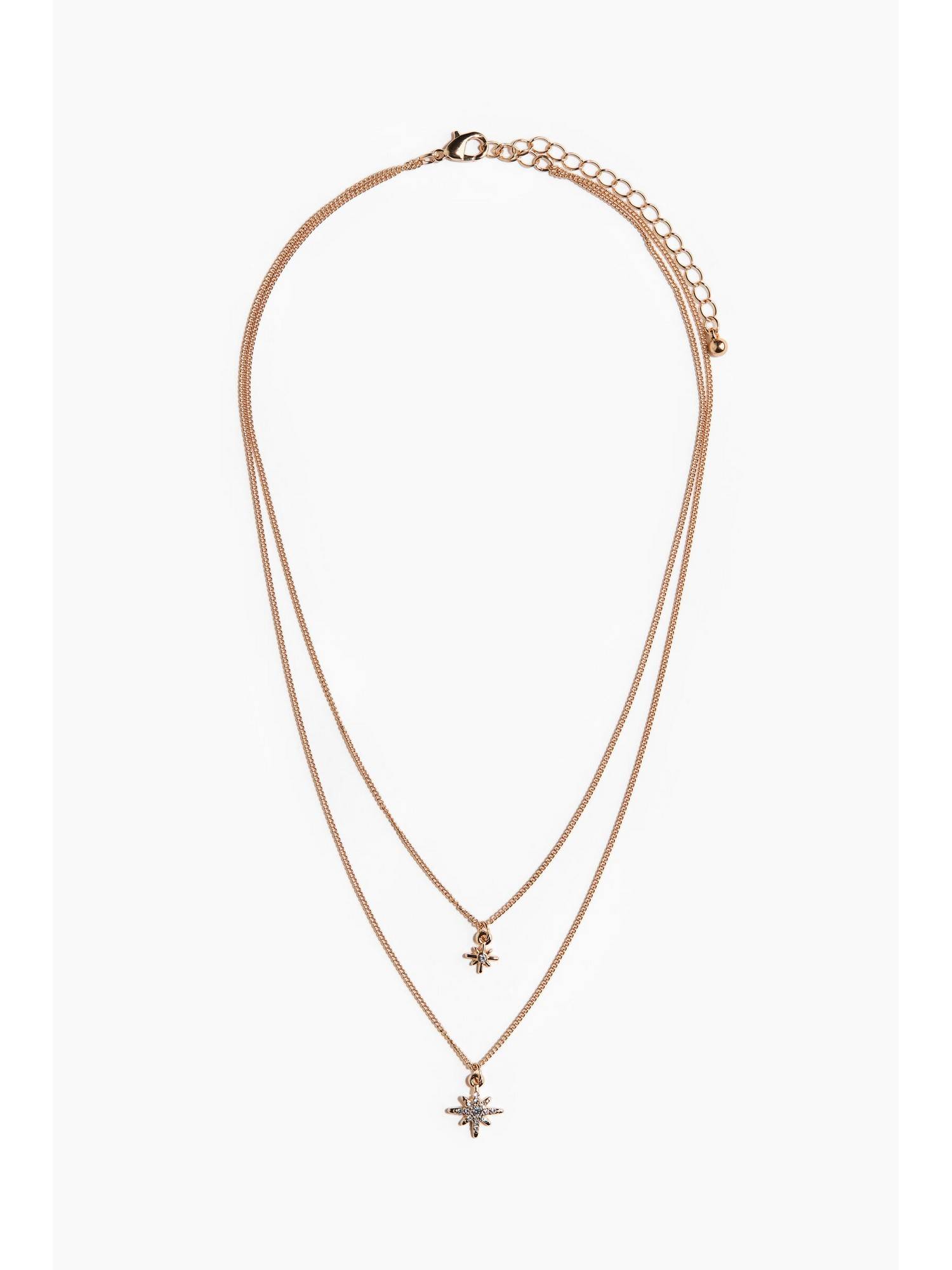 H&M Women Gold Two-Strand Pendant Necklace