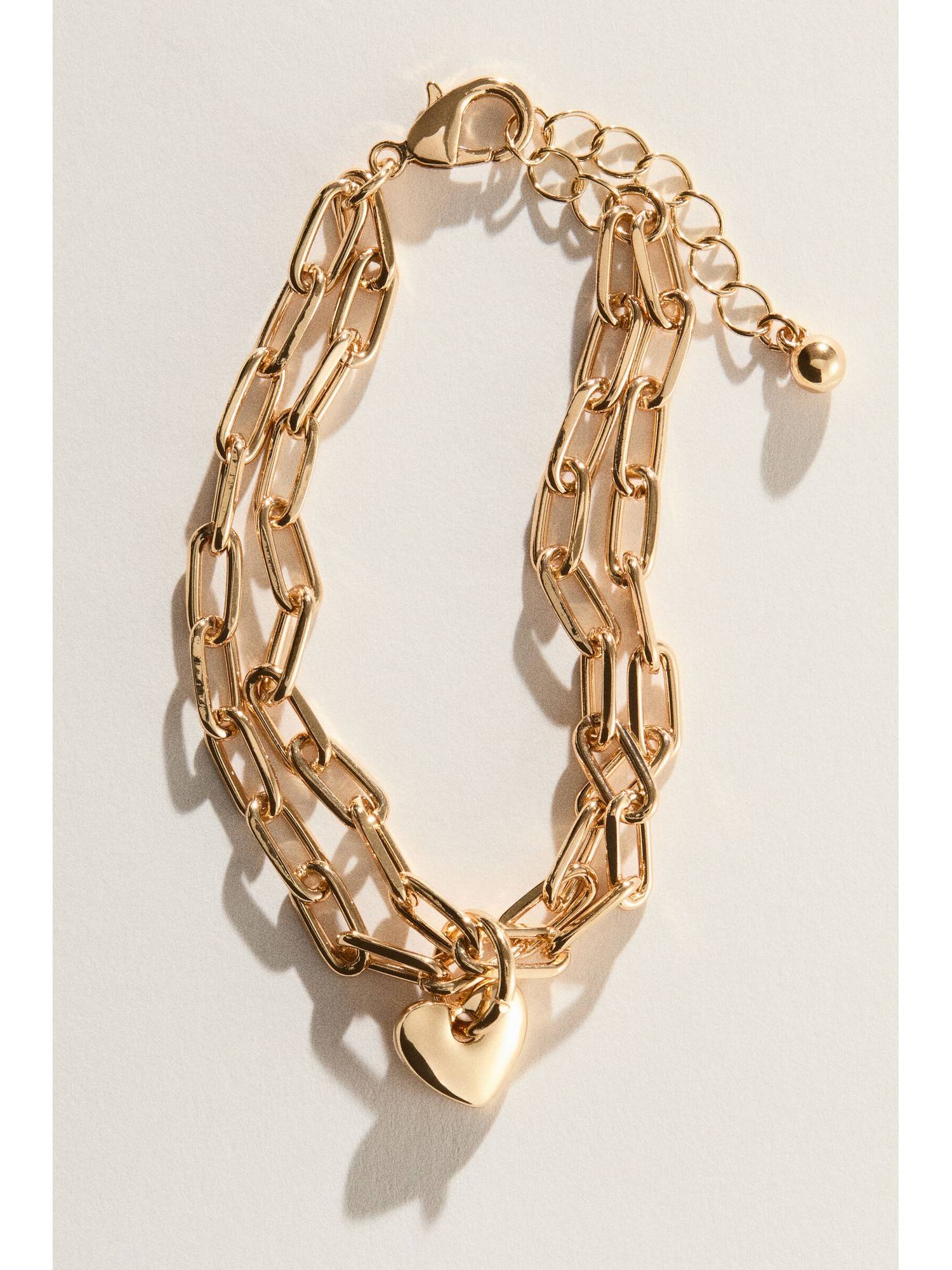 H&M Women Gold Layered Charm Bracelet