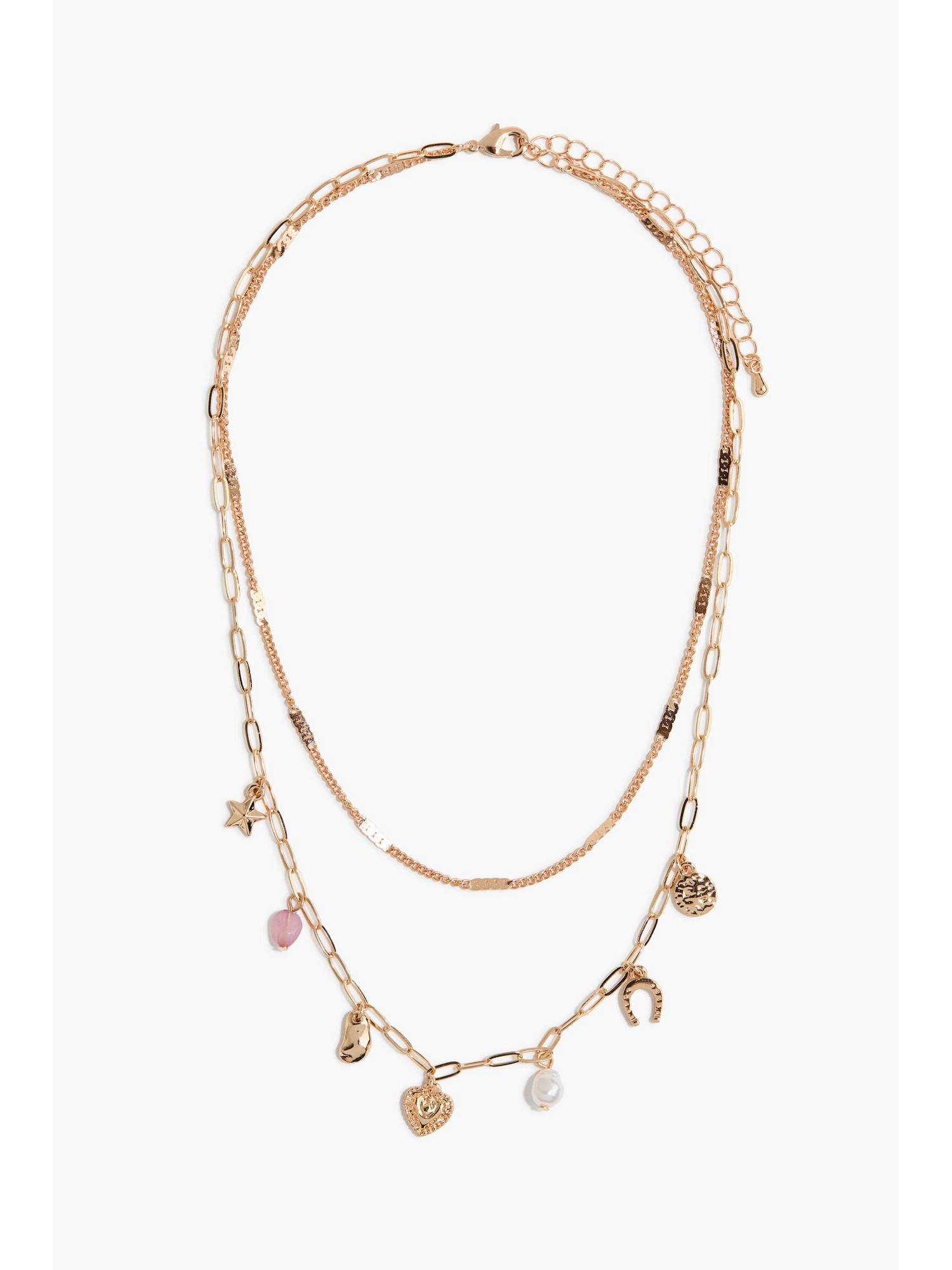 H&M Women Gold Two-Strand Necklace