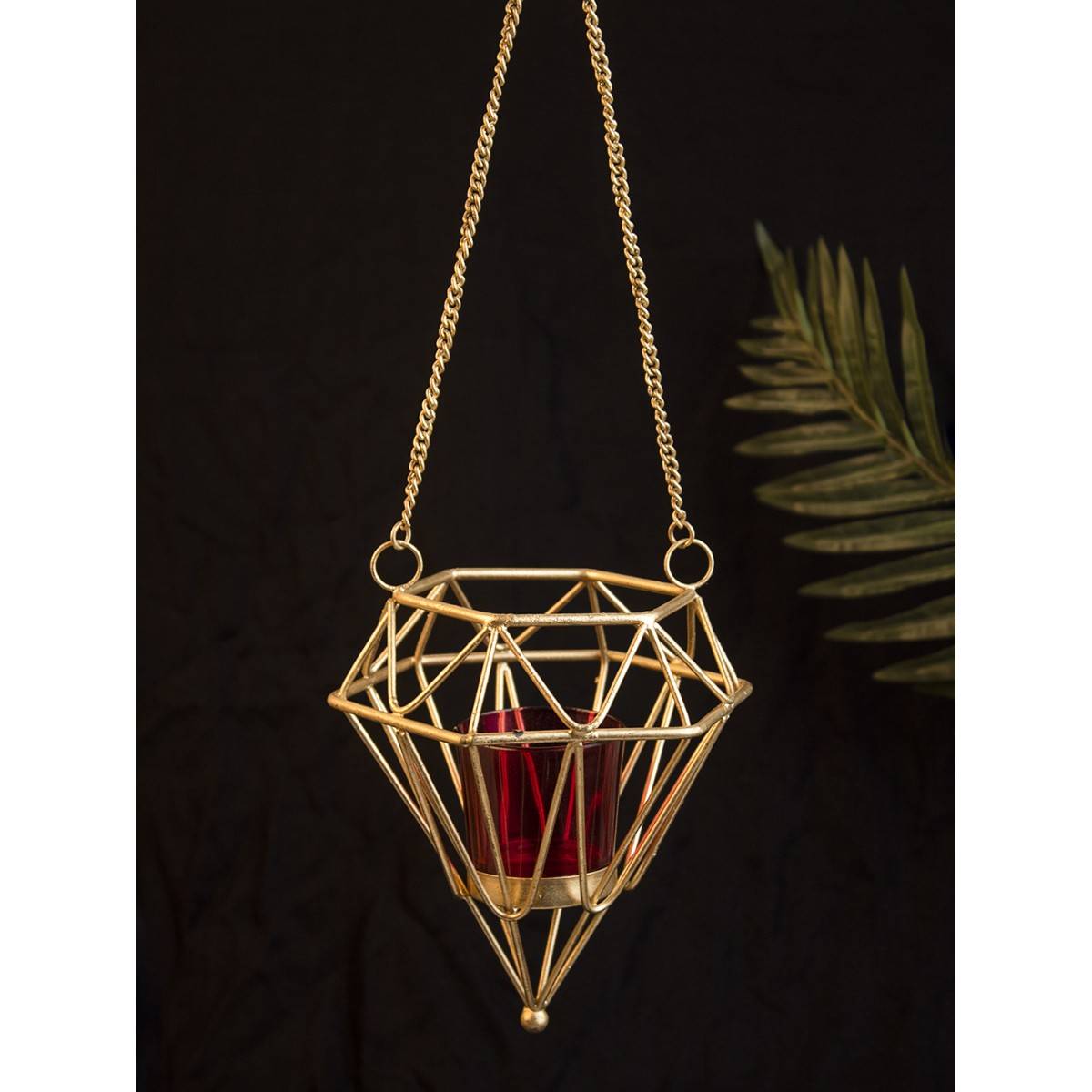 Voncasa Hanging T Lite Holder in Color - Gold