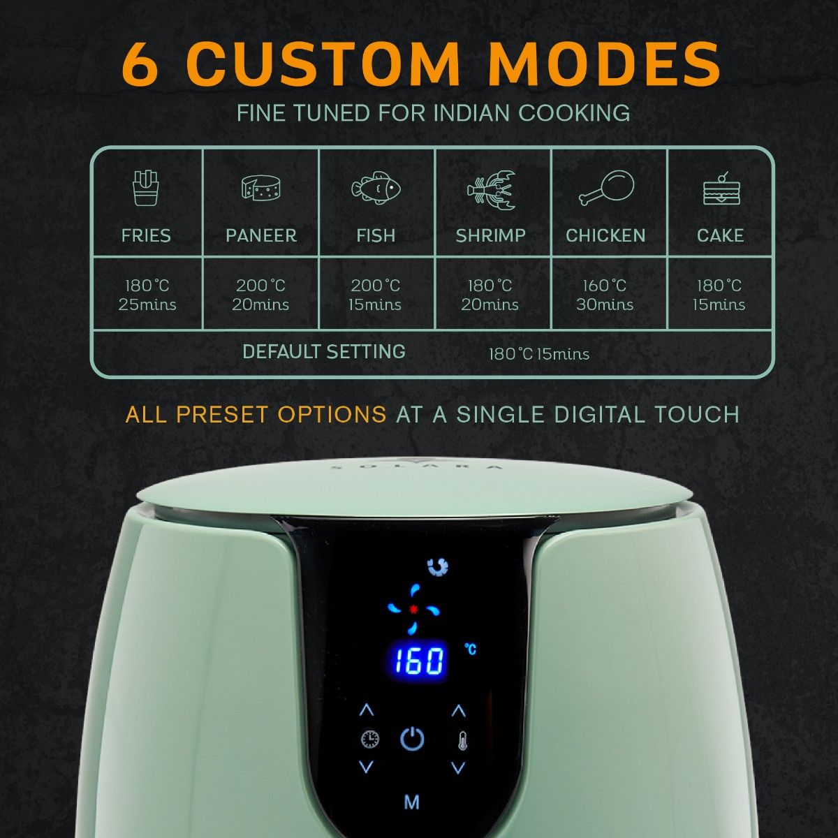 Buy Solara Air Fryer Large (3.5L) Mint Green Online