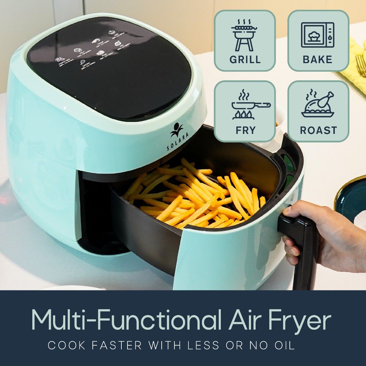 Solara Air Fryer Xtra Large (5.5L) Aqua Buy Solara Air Fryer Xtra Large (5.5L) Aqua Online