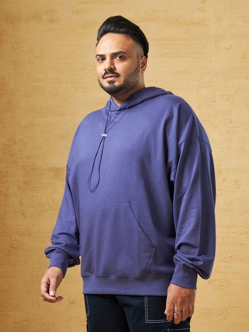 Buy Bewakoof Heavy Duty Mens Blue Oversized Plus Size Hoodies