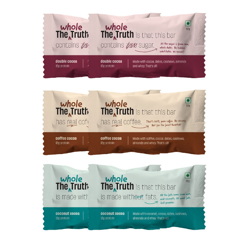 The Whole Truth Protein Bars - The Choco Heavy Box - Pack of 6