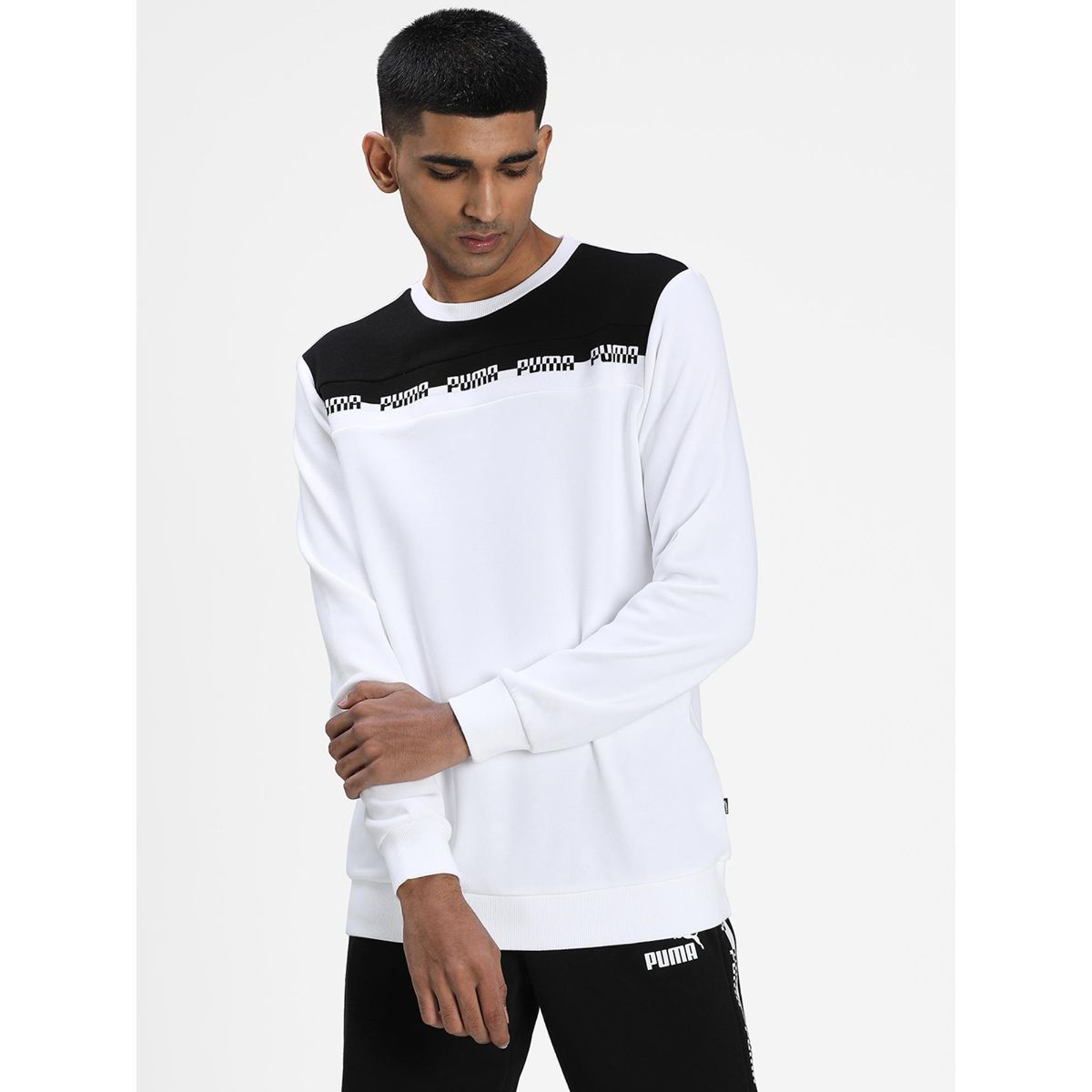 Puma white sweater hot sale