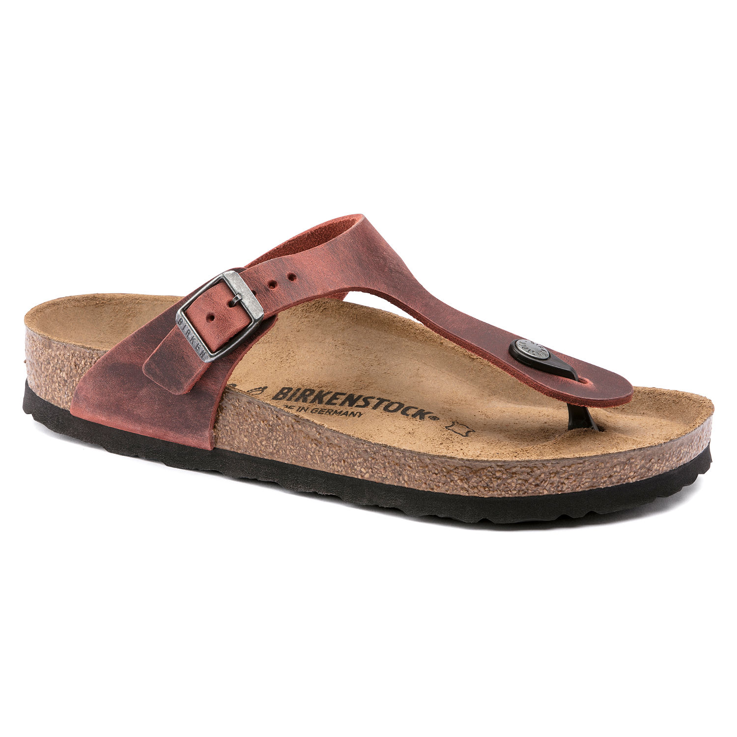 Red leather sales birkenstocks