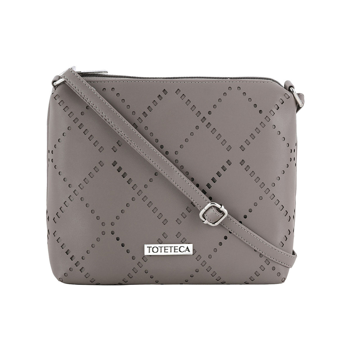 Buy Toteteca Grey Laser Cut Sling Bag Online