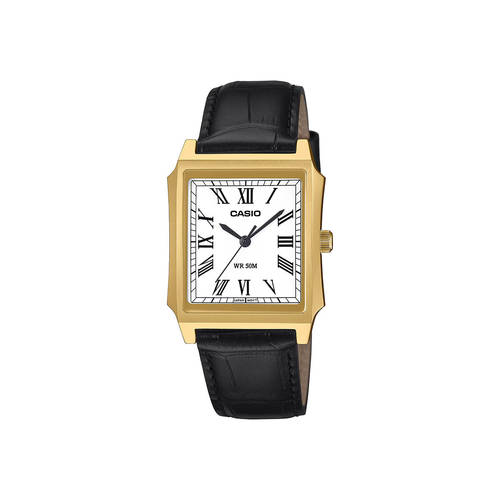 casio men's leather watch