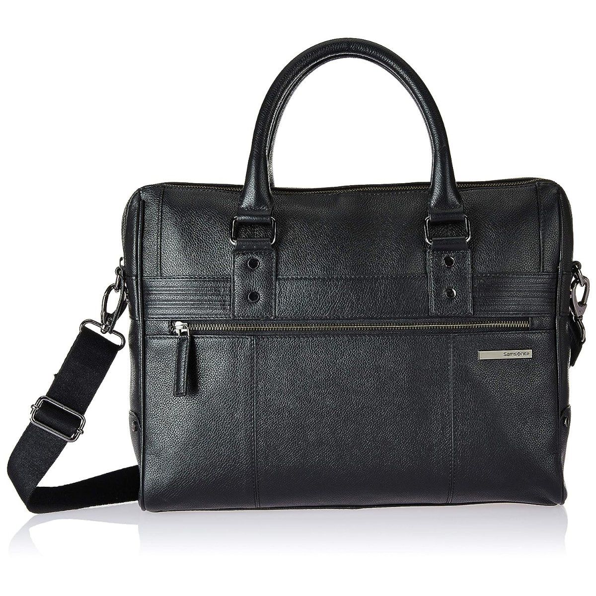 Buy Samsonite Leather Messenger Bag Esquire Unisex Softsided 11.5 Liters Black Online