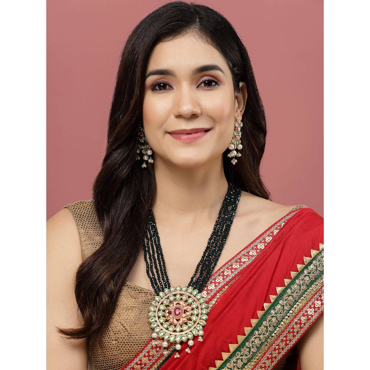 PANASH Gold Plated Necklace and Earrings