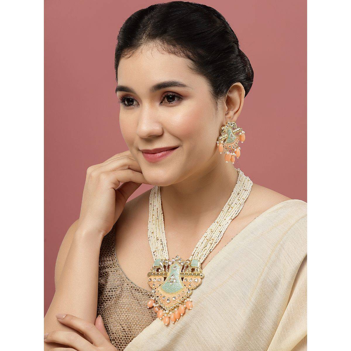 PANASH Gold Plated Necklace and Earrings