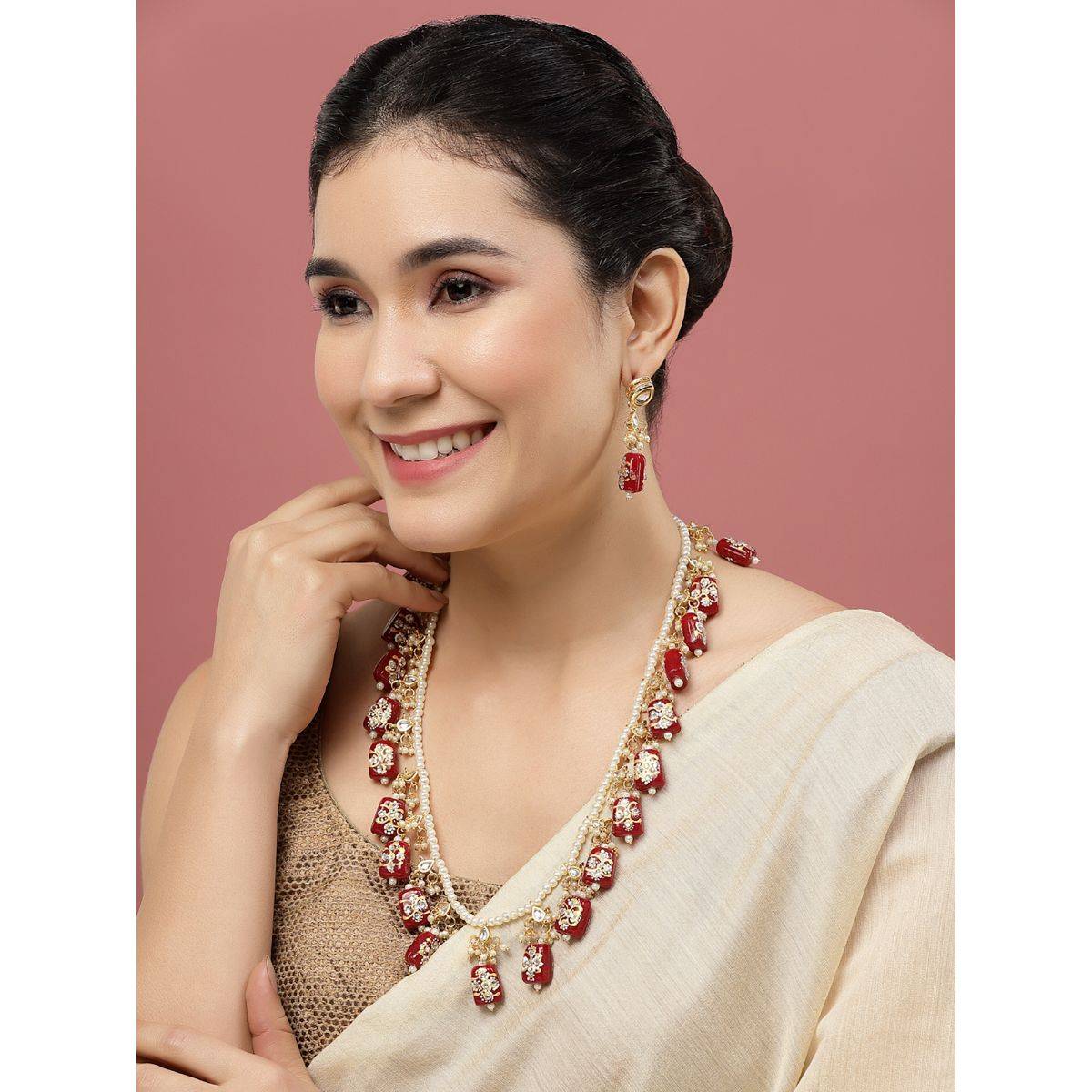 PANASH Gold Plated Necklace and Earrings