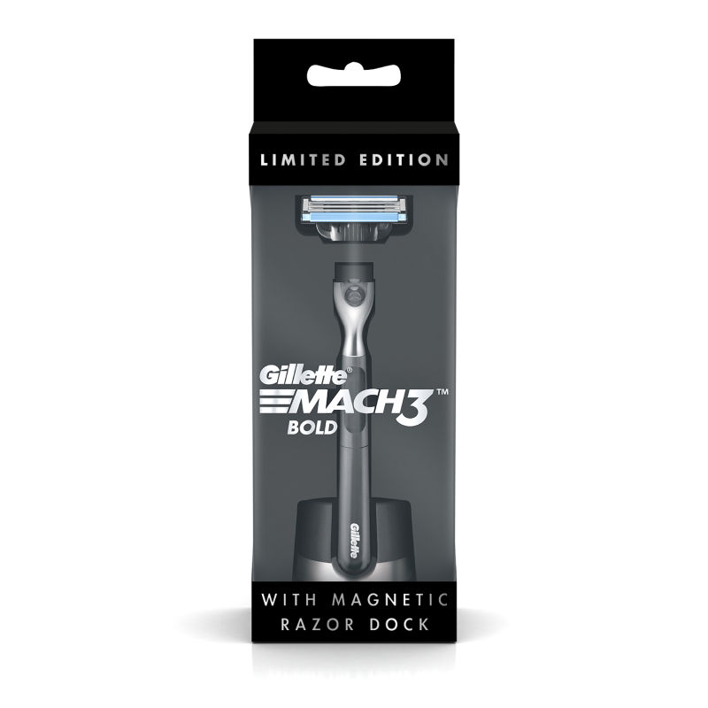 Gillette Mach3 Bold + Magnetic Razor Dock (heavy, Stylish Men's Shaver)