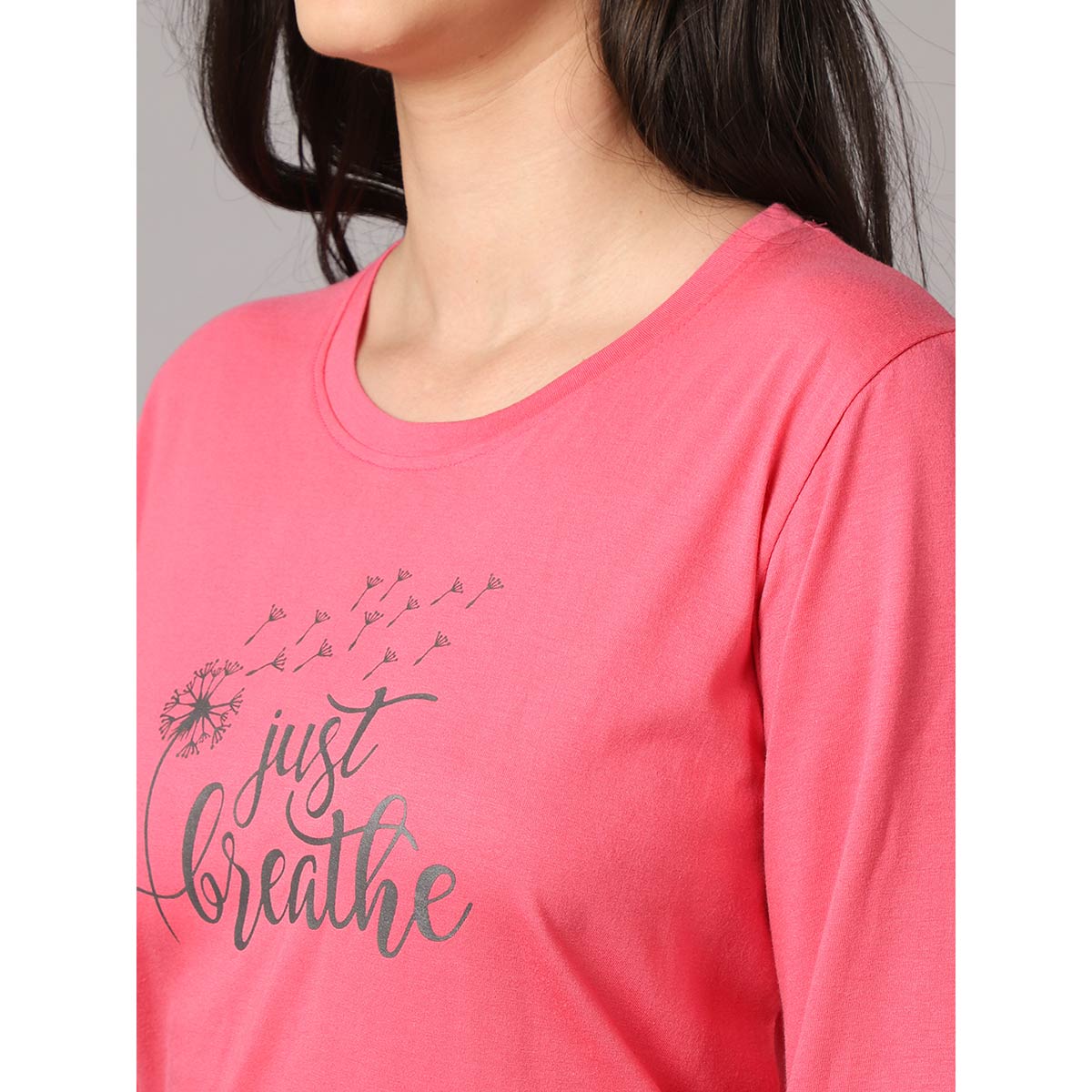 Kanvin Women'S Pink Printed Long Tshirt Buy Kanvin Women'S Pink
