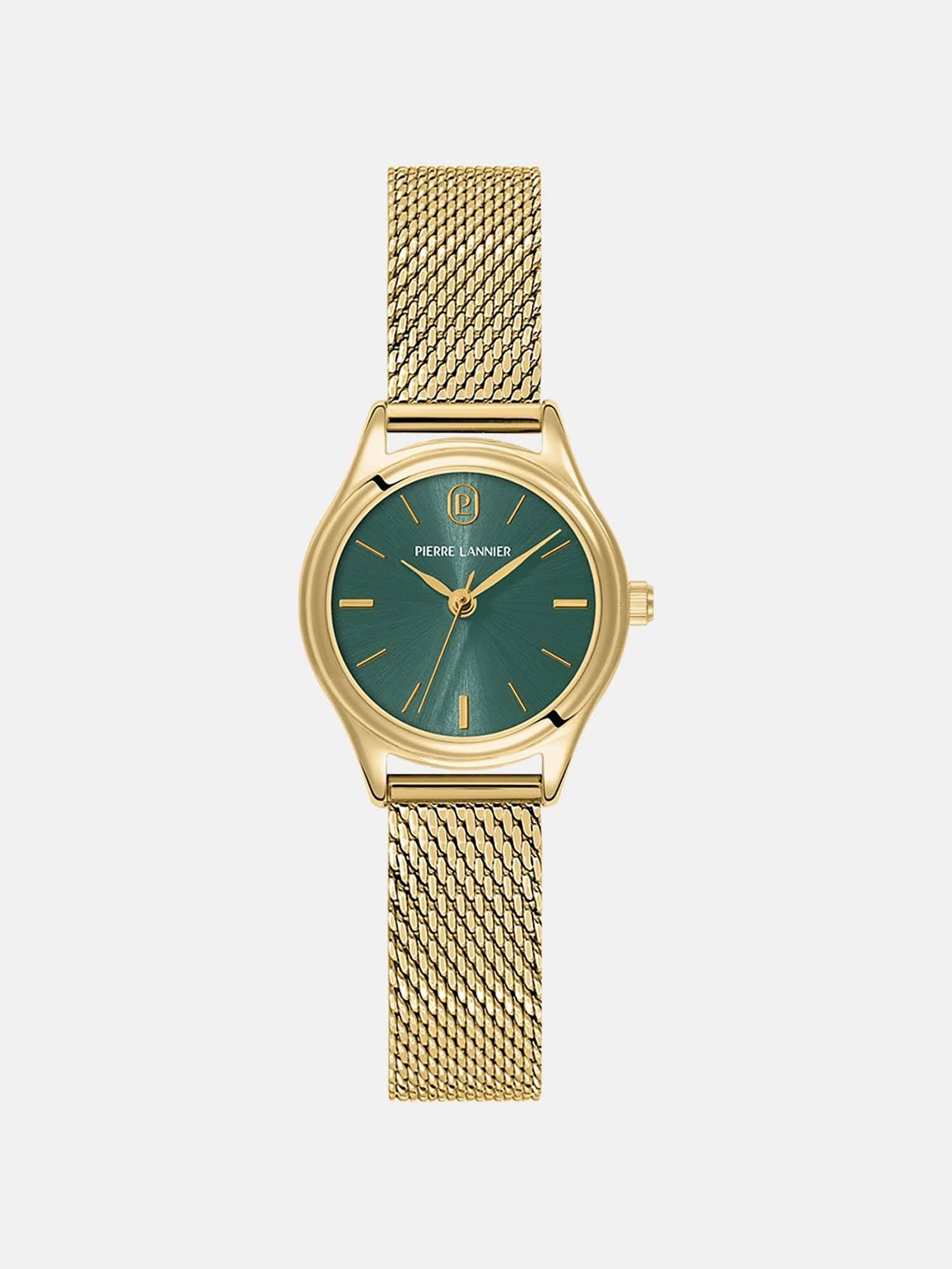 Pierre Lannier Pya Women Quartz Green Dial Analog Stainless Steel Watch 021K572