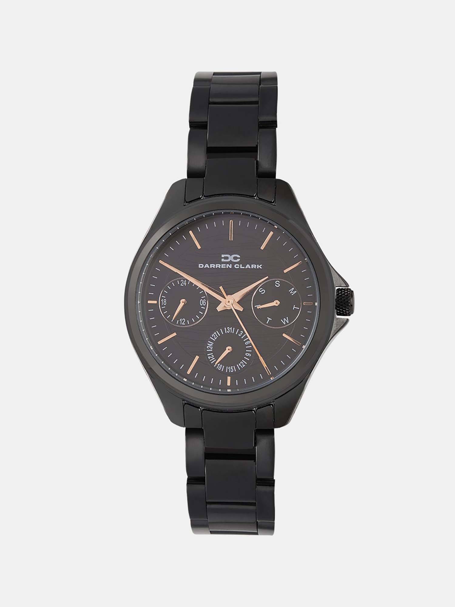 Darren Clark Women Quartz Black Dial Analog Metal Watch 2012F-M0404