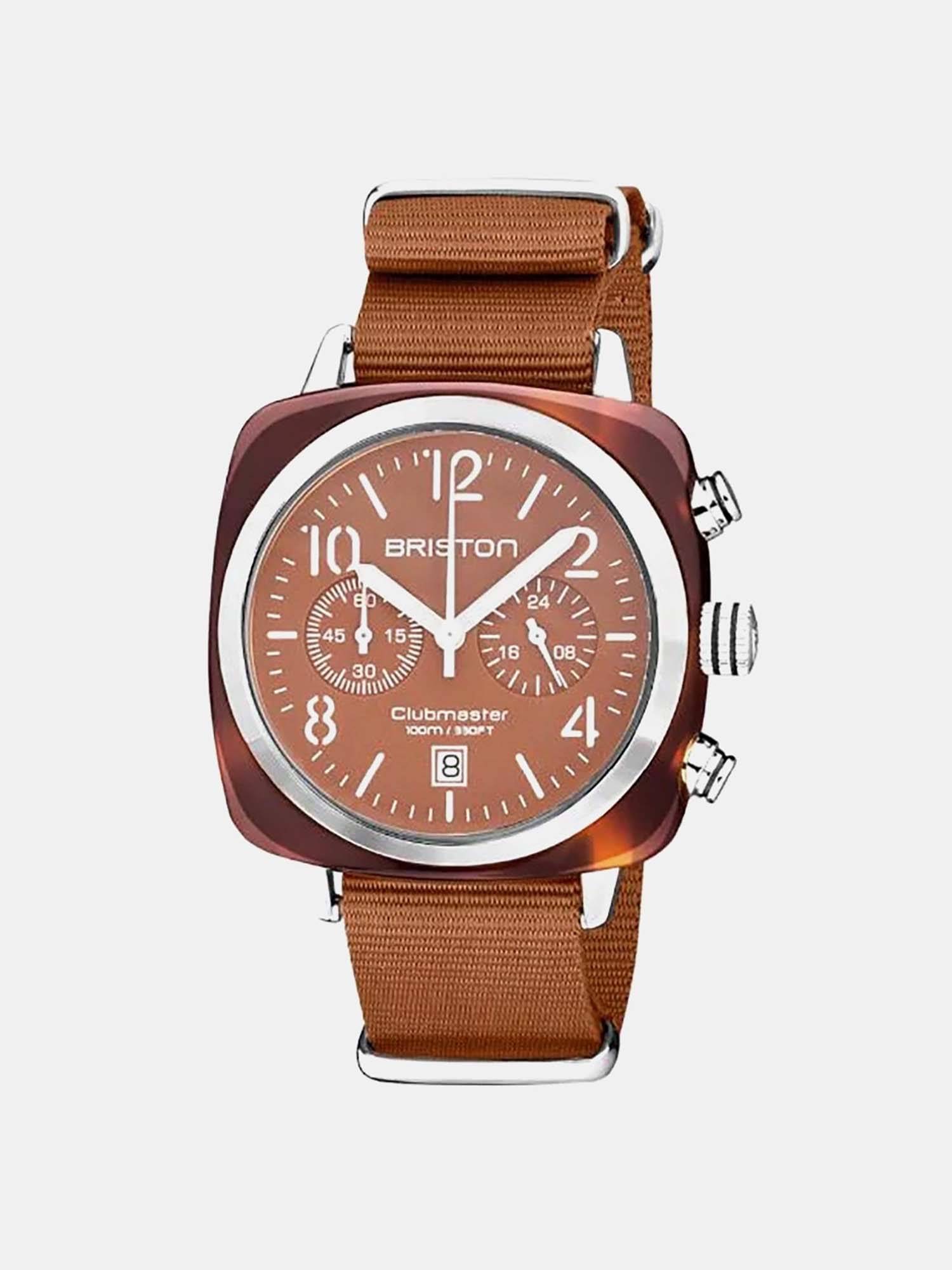 Briston Clubmaster Unisex Quartz Brown Dial Analog Nato Watch 20140.Sa.T.38.Ntc