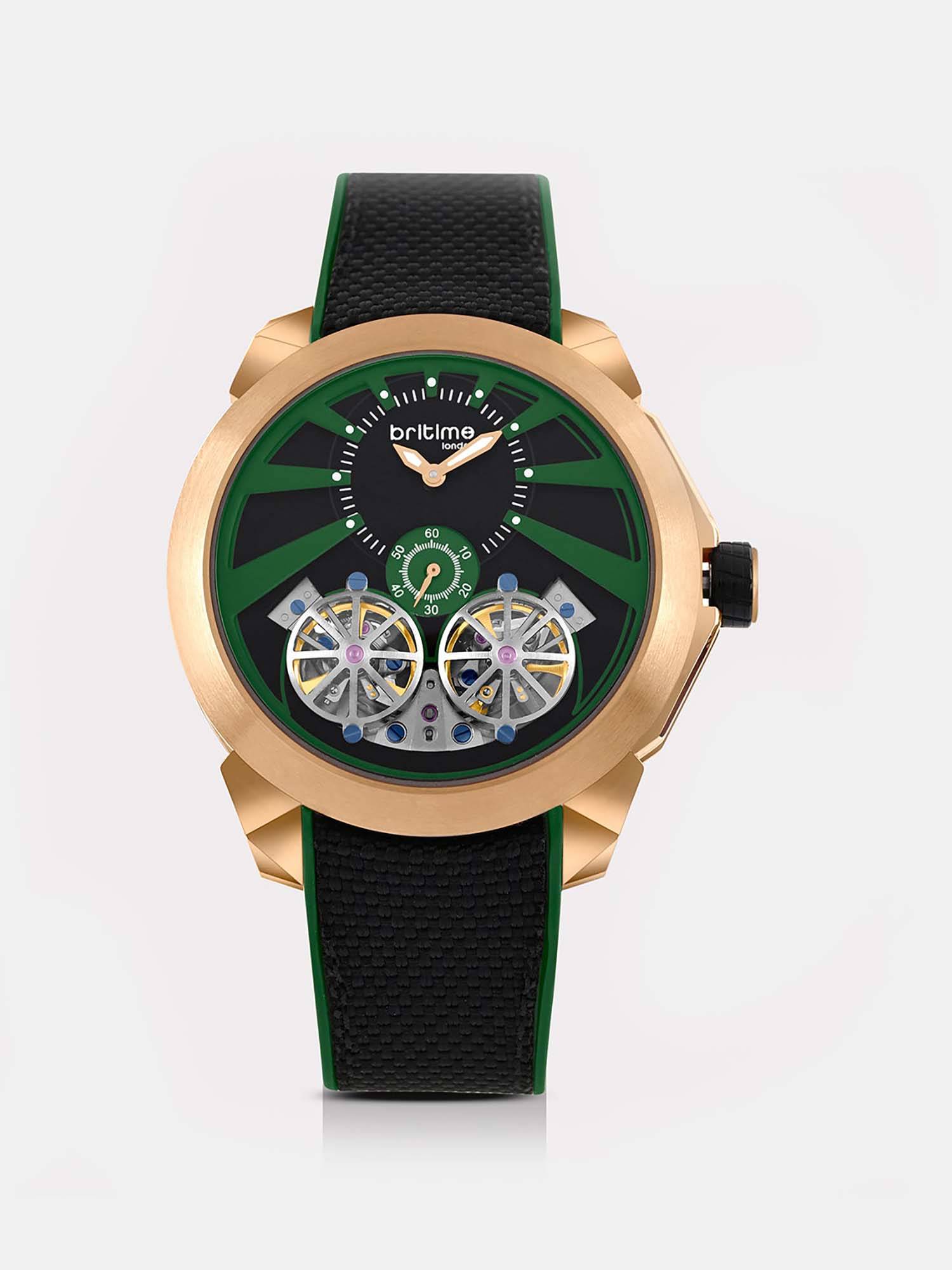 Britime Vortex Men Automatic Green Dial Analog Silicone Watch 257-P31406