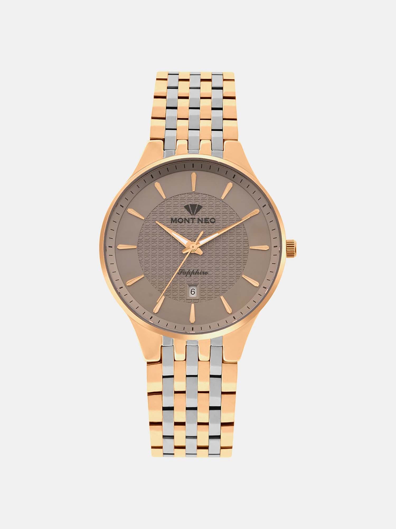 Buy Mont Neo Men Quartz Brown Dial Analog Stainless Steel Watch