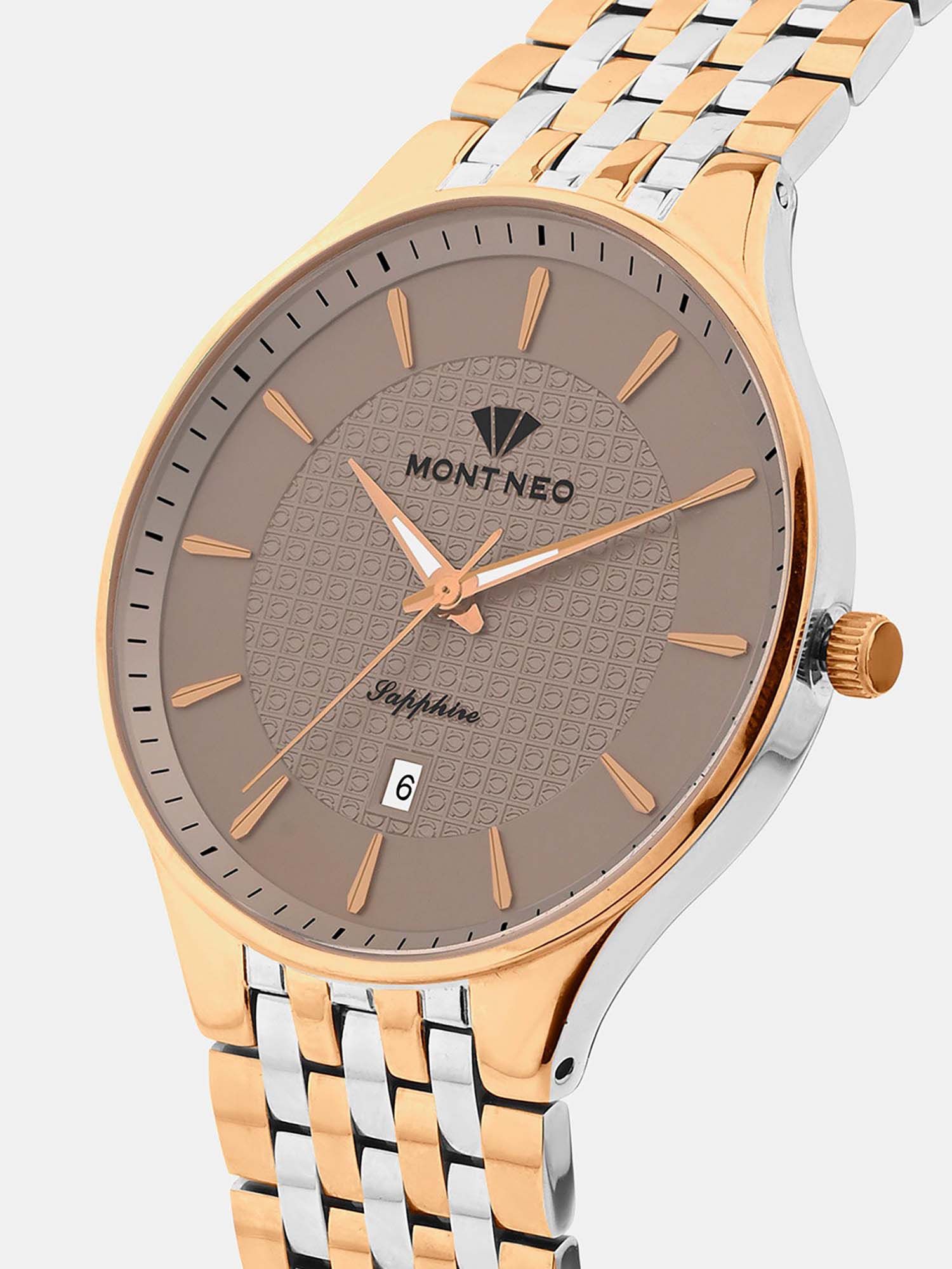 Buy Mont Neo Men Quartz Brown Dial Analog Stainless Steel Watch
