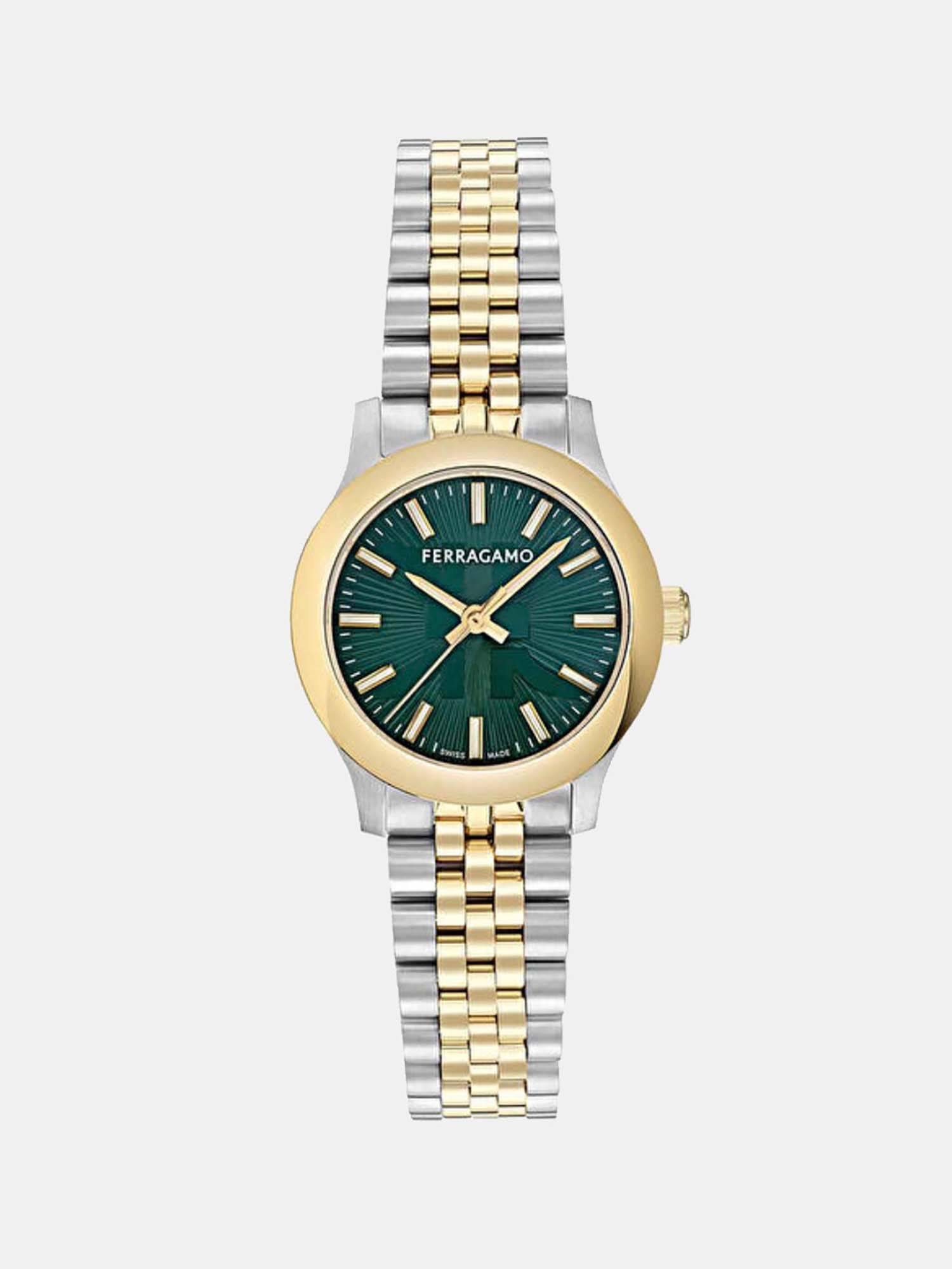 倖*)様 Salvatore Ferragamo レディース 腕時計 グリーン Buy Ferragamo Women Quartz Green Dial Analog Stainless Steel Watch