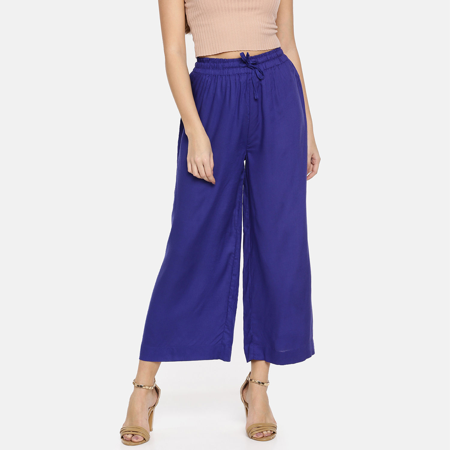 Buy Sky Blue Stripe Printed Parallel Pants Online  W for Woman