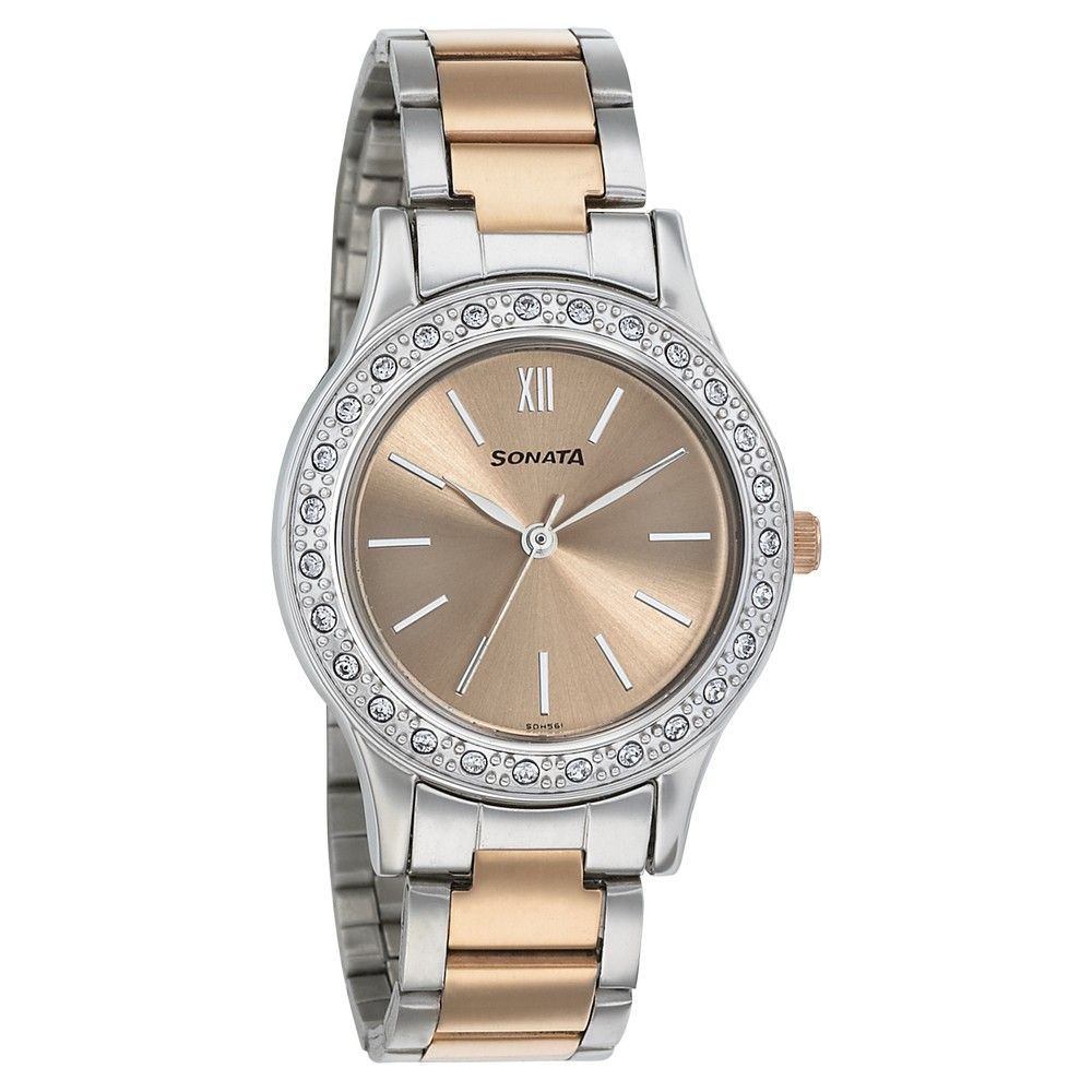 sonata diamond watch