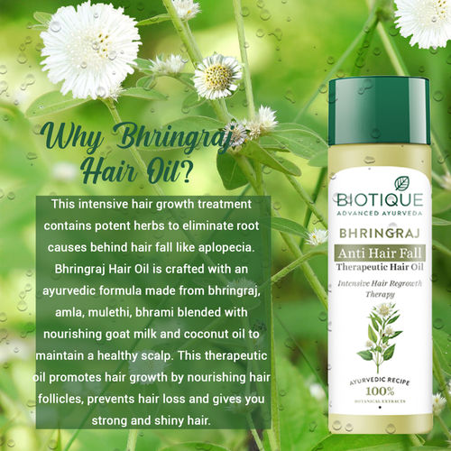 Biotique Bio Bhringraj Therapeutic Oil For Falling Hair: Buy Biotique Bio  Bhringraj Therapeutic Oil For Falling Hair Online at Best Price in India |  Nykaa