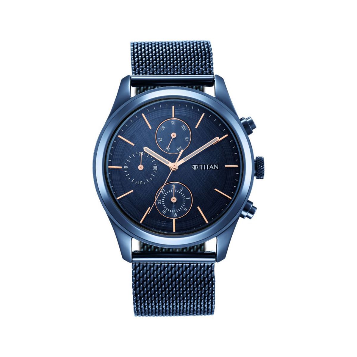 Buy Titan 1805QM02-Blue Dial Analog Watch for Men Online