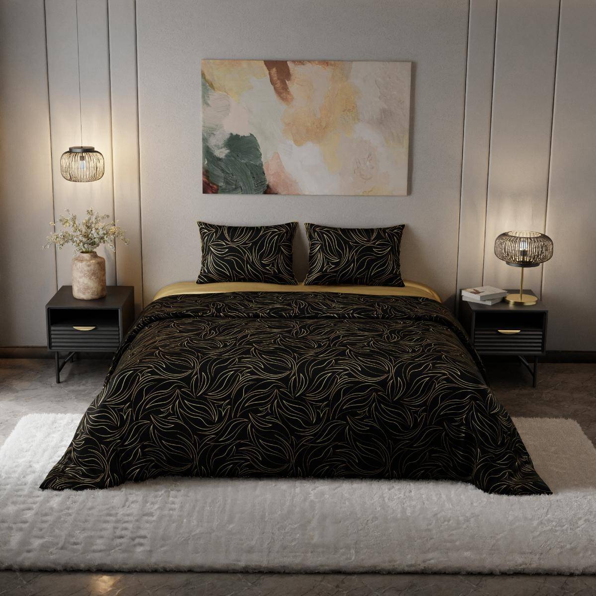 Stoa Paris Noir Midnight Opera 300 Tc Printed Satin King Comforter