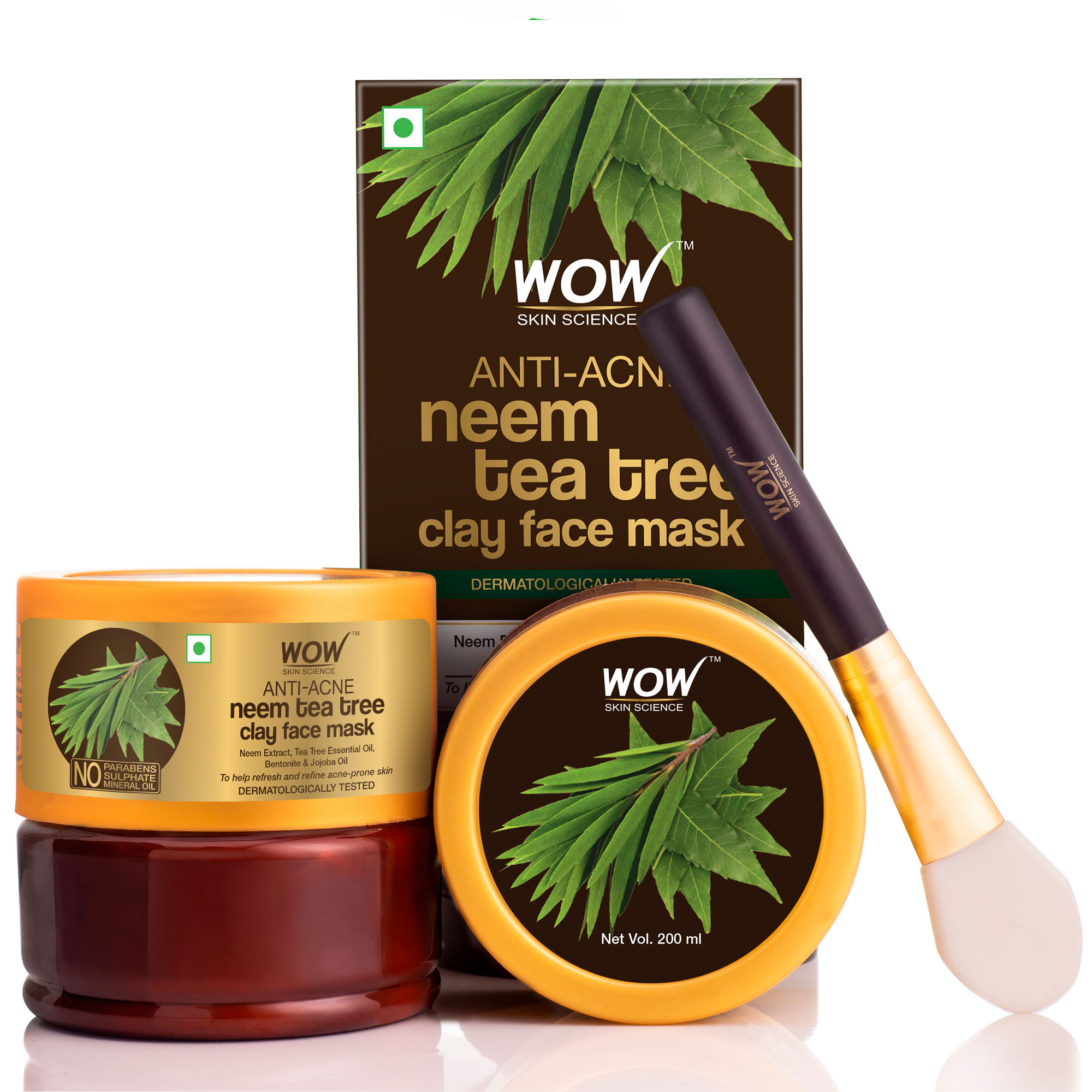 WOW Skin Anti-Acne Neem & Tea Tree Clay Face Mask: WOW Skin Science Anti-Acne Neem & Tea Clay Face Mask Online at Best Price in India |
