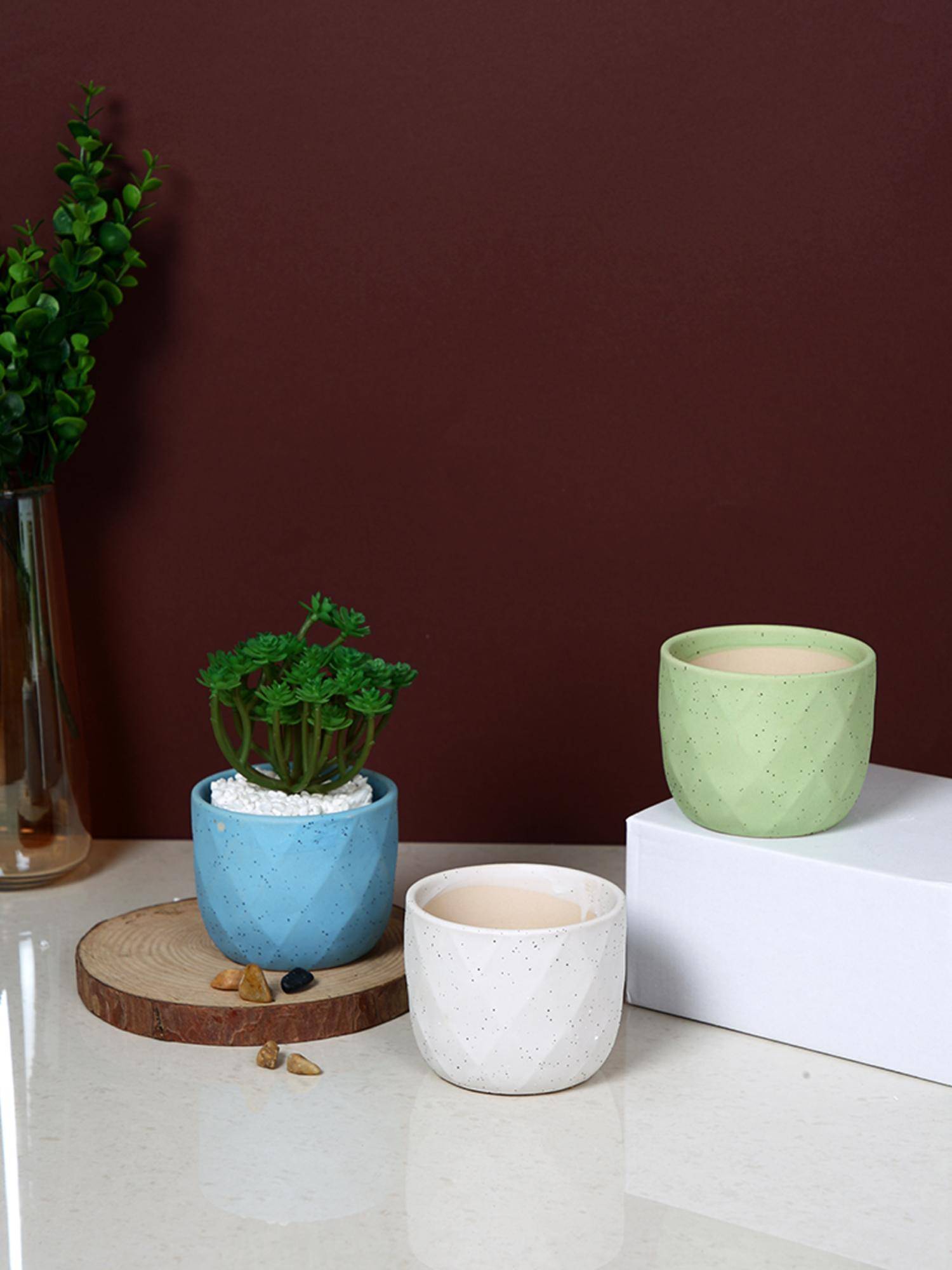 Tayhaa Speckled Diamond Planter