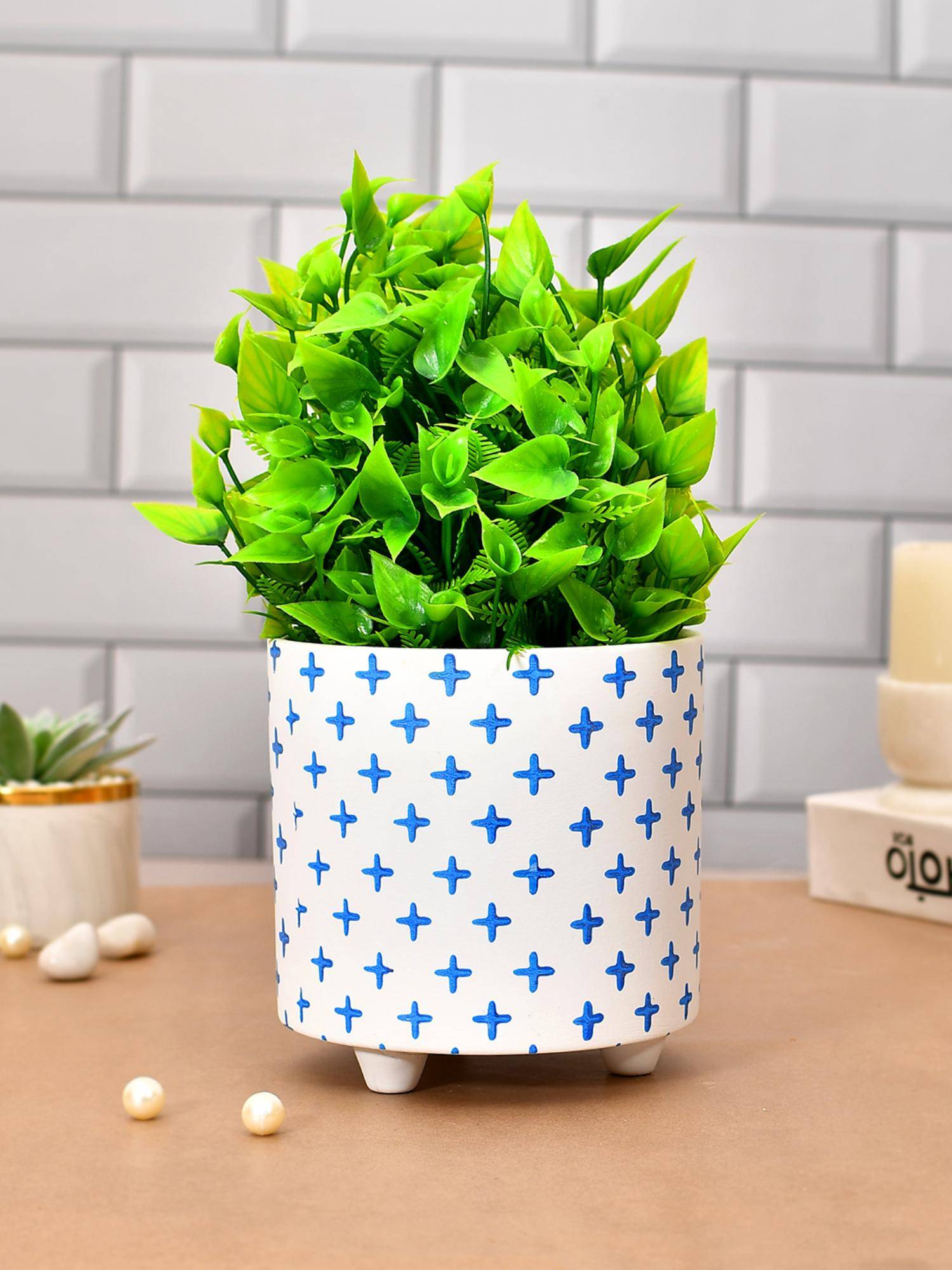 Tayhaa Plus Sign Ceramic Planter