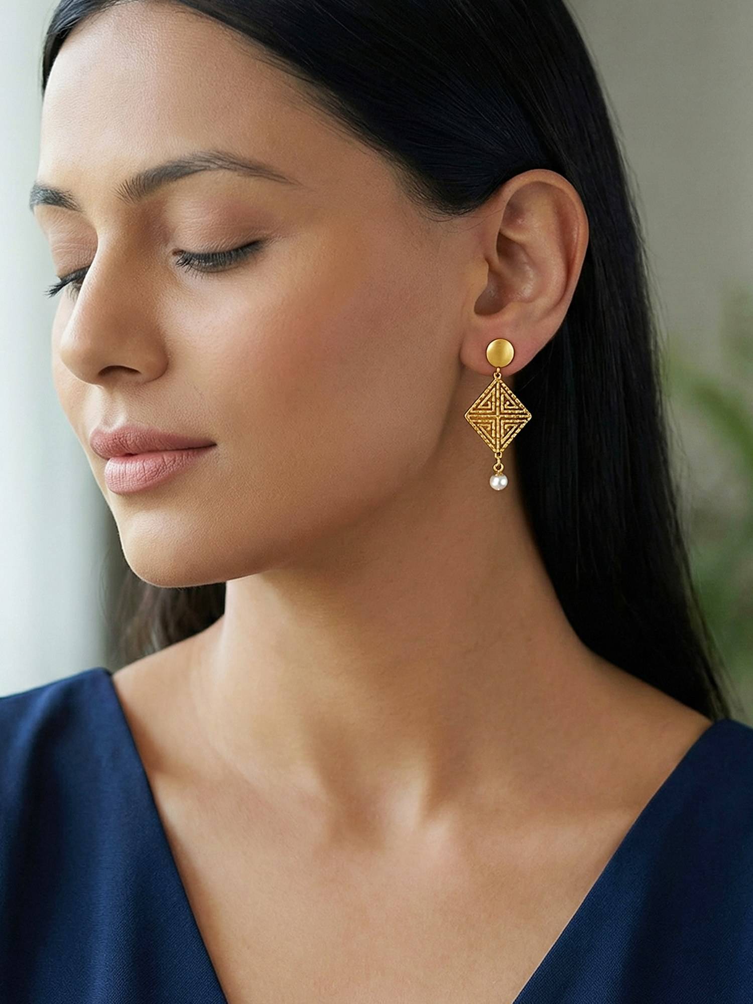GIVA 925 Silver Golden Stay with Me Earrings