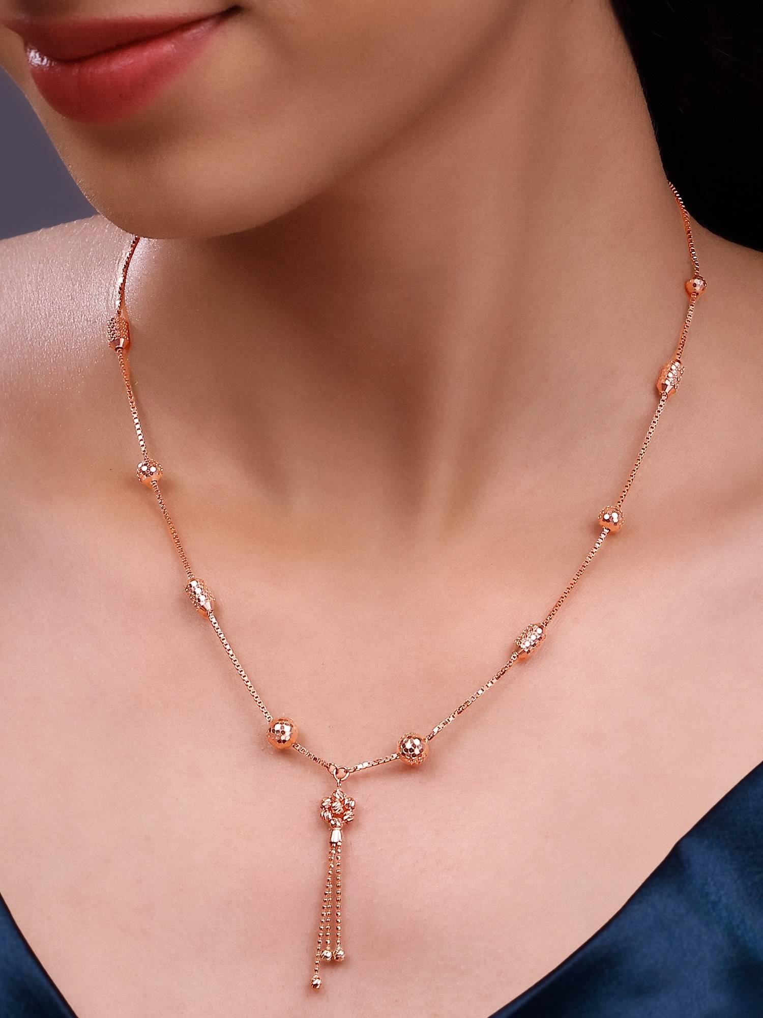 GIVA 925 Silver Rose Gold Rain On Me Necklace