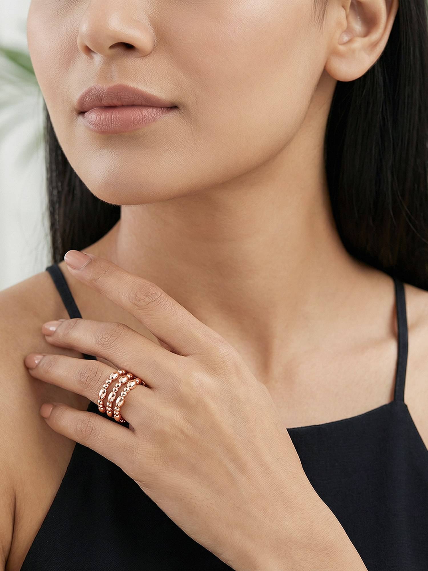 GIVA 925 Silver Rose Gold Glitter Ring (12)