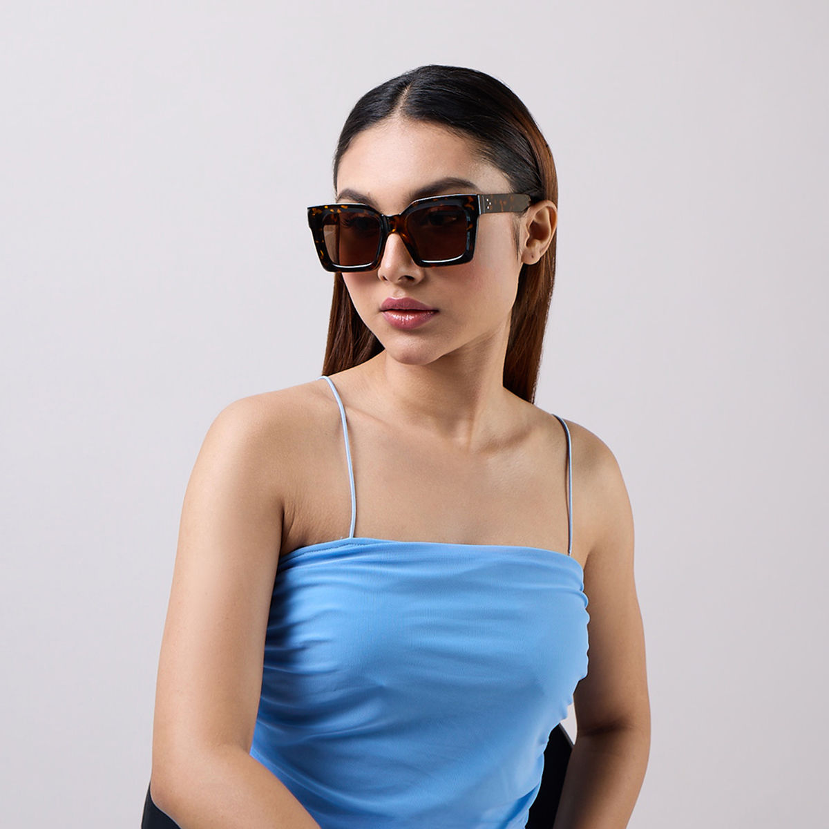 Equal Brown Gradient Color Sunglasses Square Shape Full Rim Black Frame (Brown) At Nykaa, Best Beauty Products Online