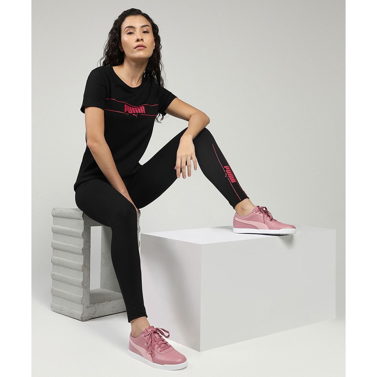 Puma carina outlet pink sneaker